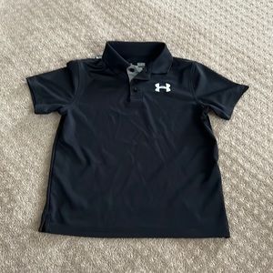 Boys Under Armour black golf shirt